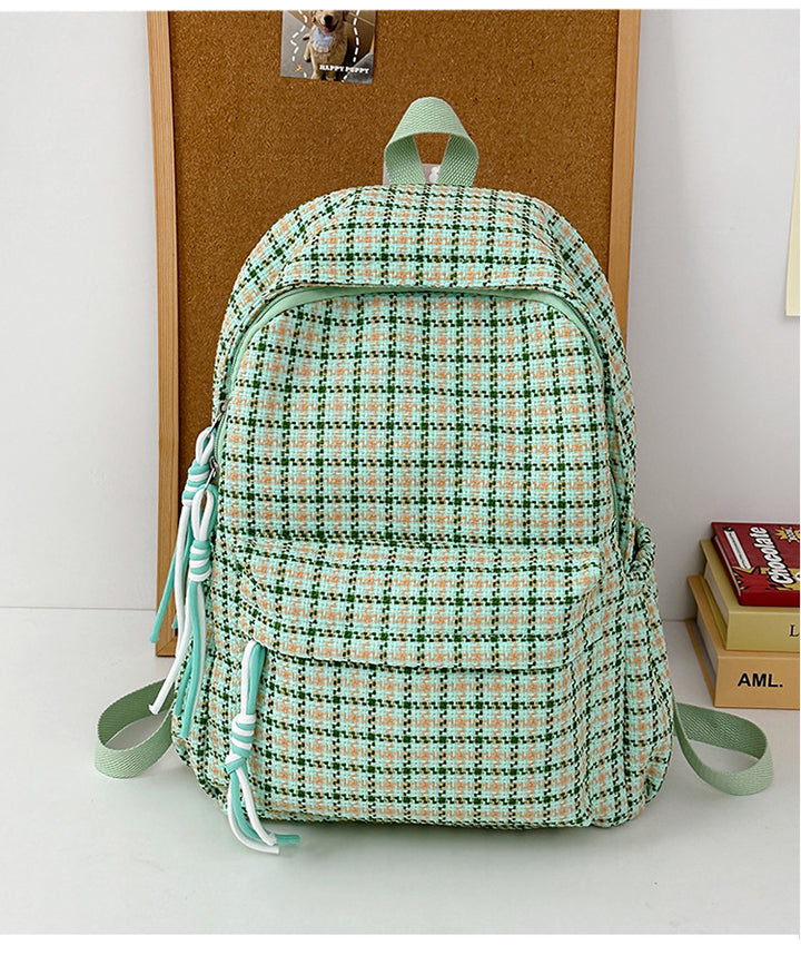 Stylish Plaid Patterned Backpack