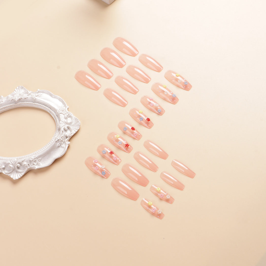 Floral Design Press-On Nail Set Bowlift