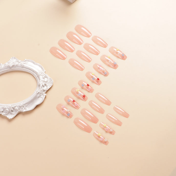 Floral Design Press-On Nail Set Bowlift