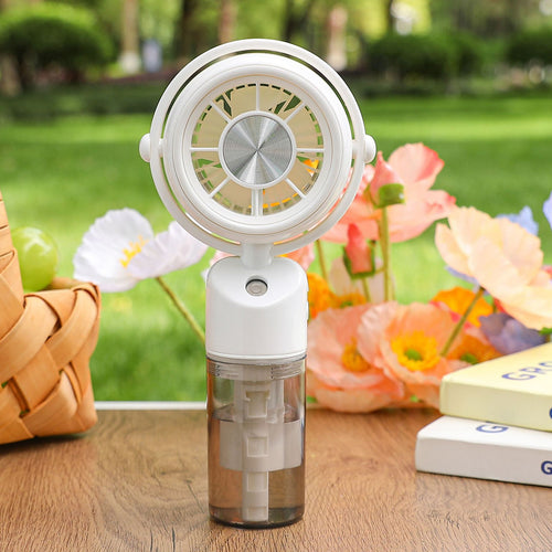 Ladies portable mini fan with integrated misting function Bowlift