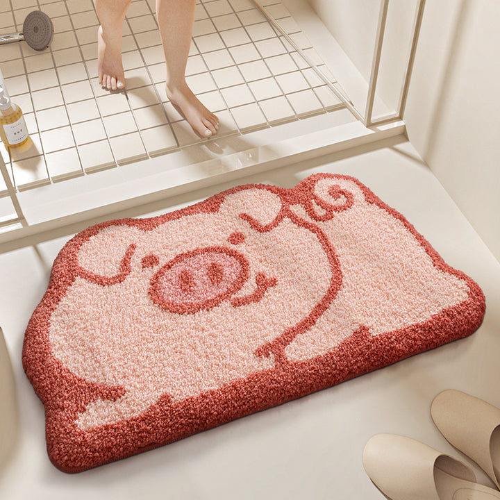 Plush Bunny-Themed Bath Mat Bowlift