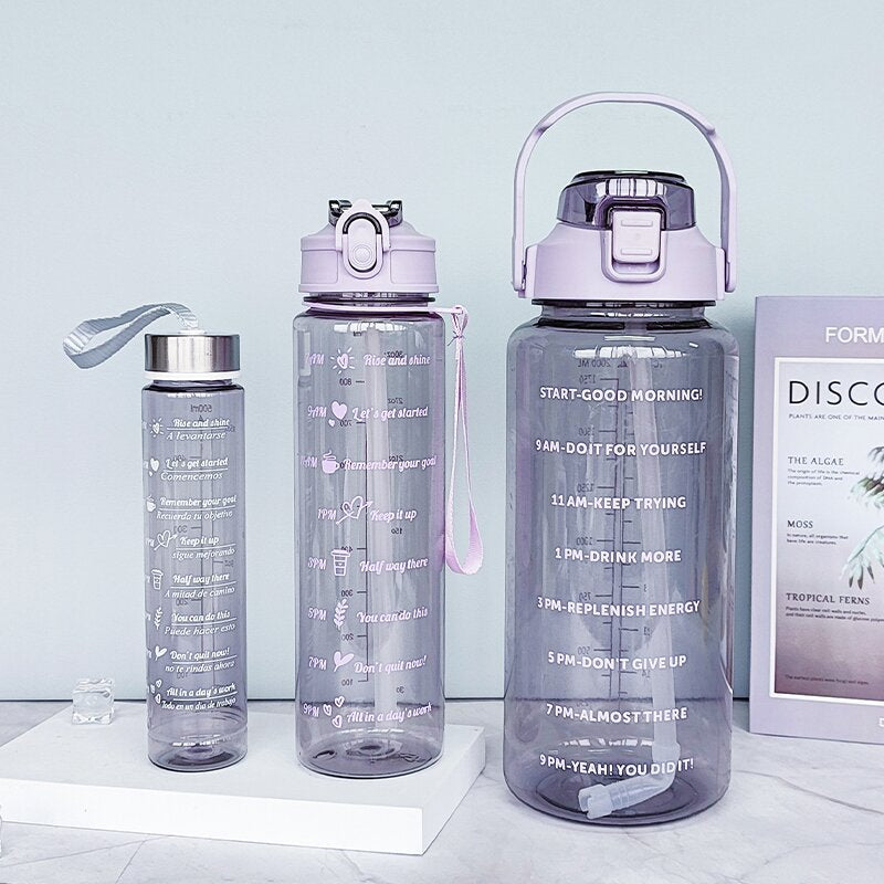 Women's Water Bottle with Motivational Print Bowlift