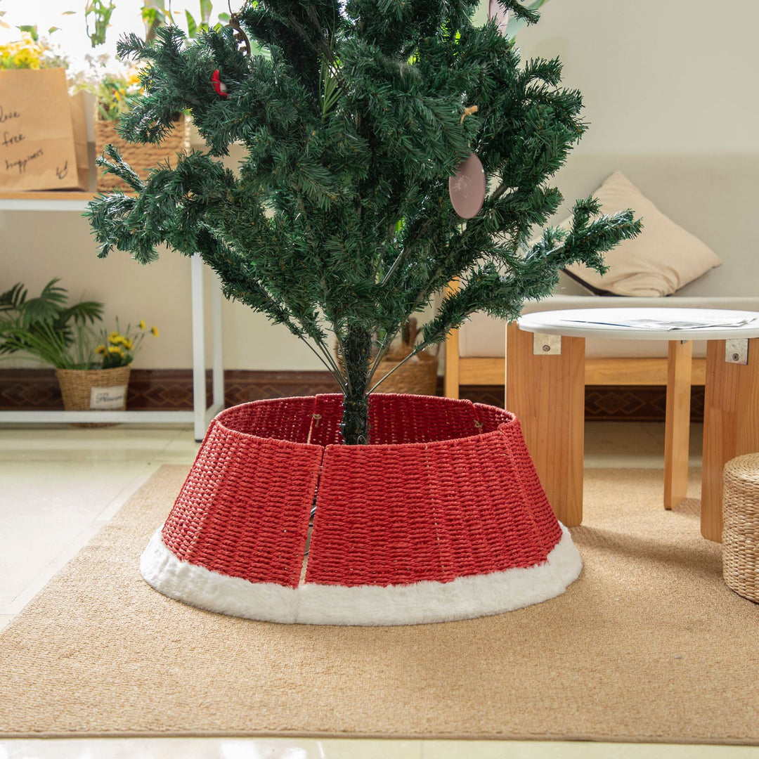 Decorative Christmas tree stand made of wicker Bowlift