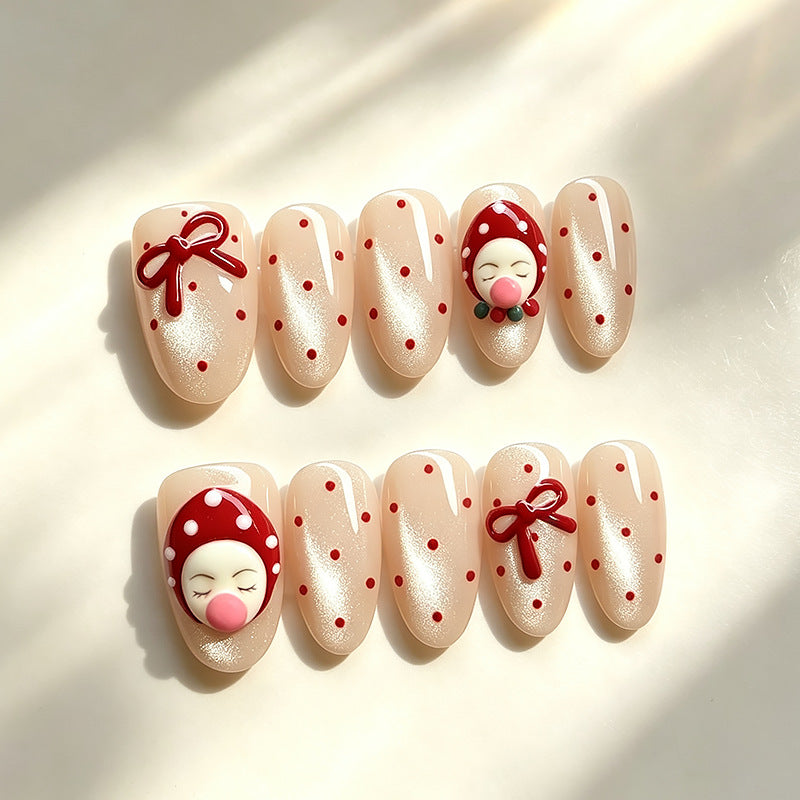 Festive Themed Press-On Nail Decor Bowlift