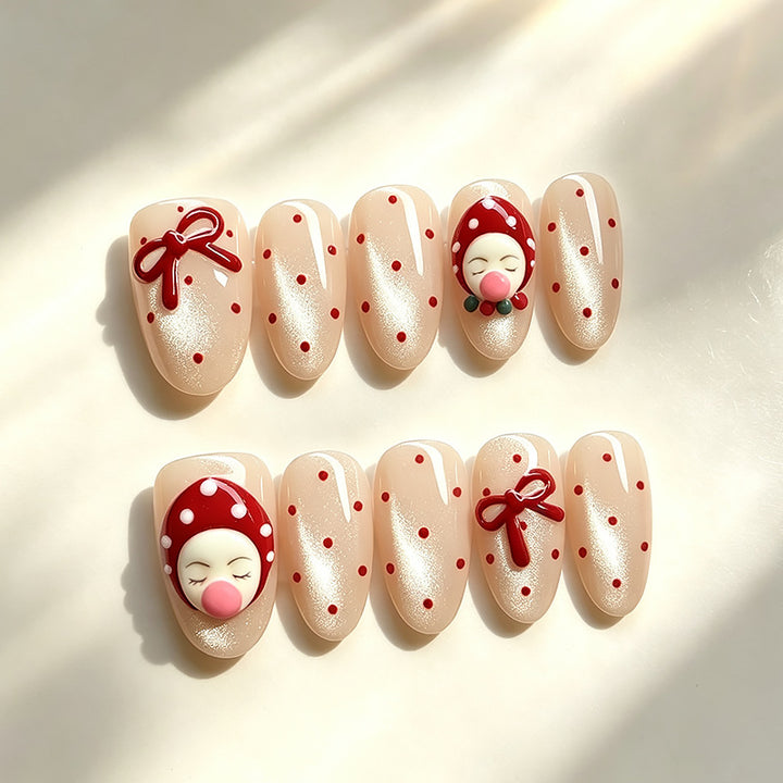 Festive Themed Press-On Nail Decor Bowlift