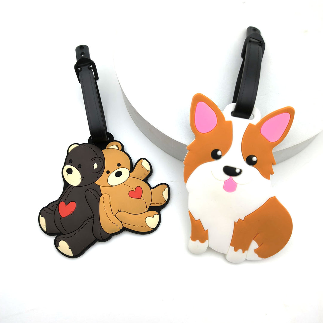 Cute Silicone Cat Luggage Tag with Detachable Strap and Personalized ID Window Bowlift