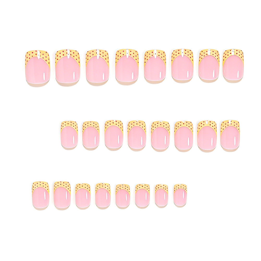 Stylish Polka Dot French Tip Nail Art Set Bowlift