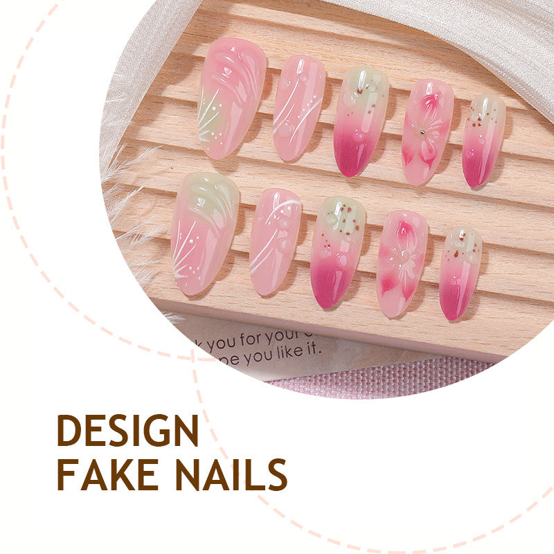 Artistic nail set in floral design Bowlift