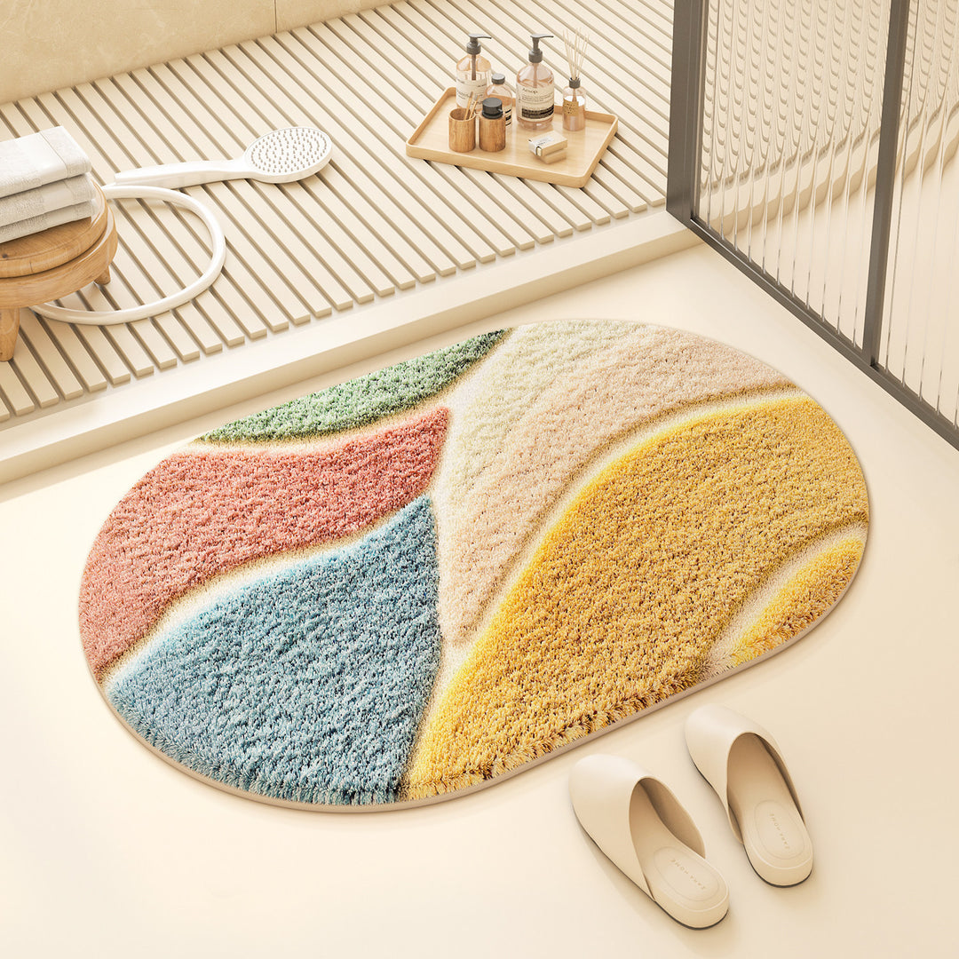 Colorful Geometric Design Bath Mat Bowlift