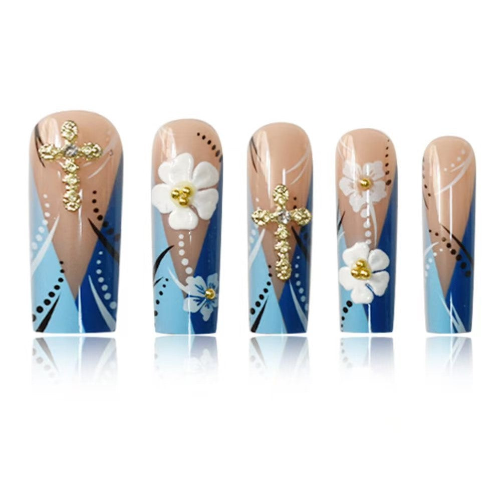 Decorative 3D Floral Nail Art Extensions Bowlift