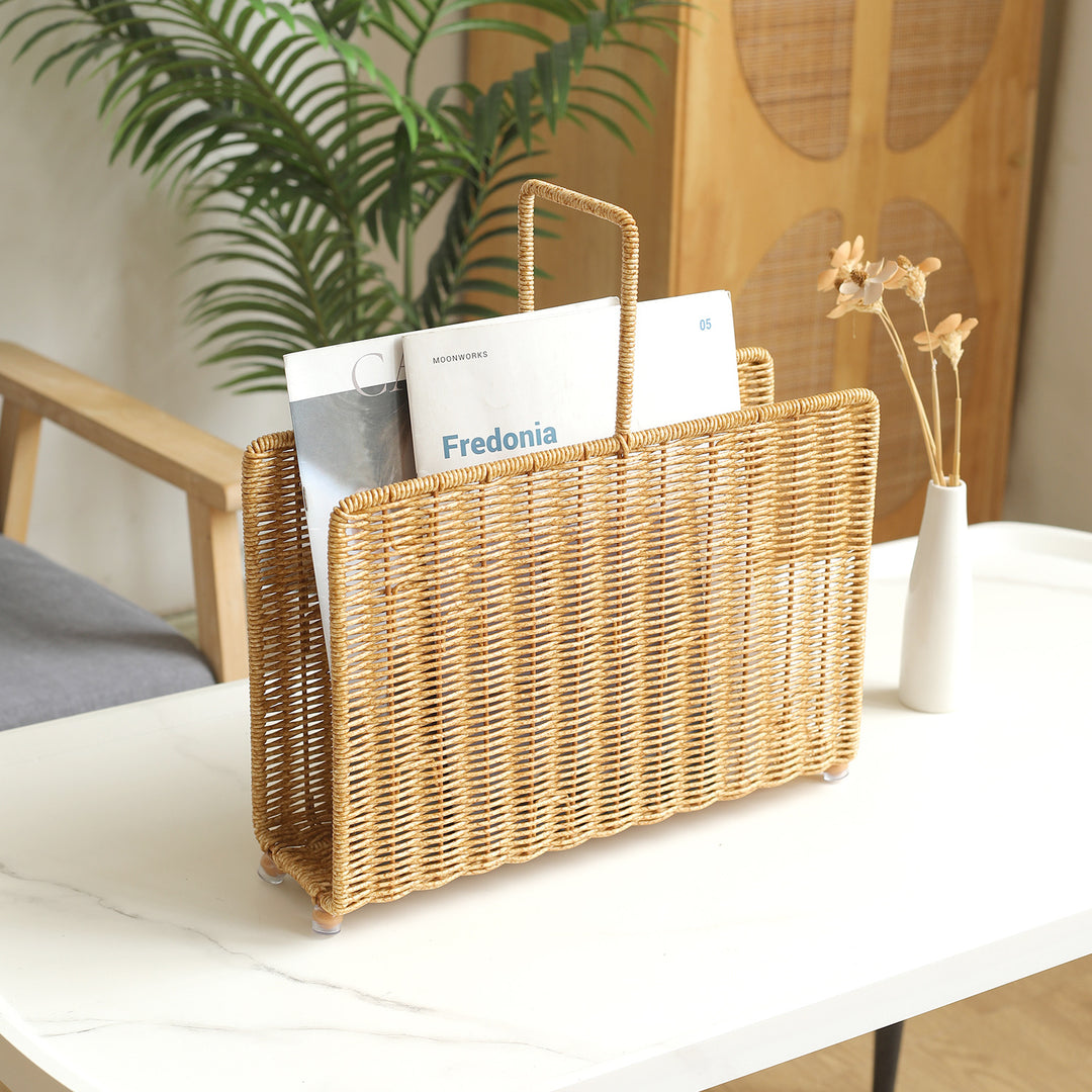 Unisex Handwoven Magazine Rack with Elegant Design Bowlift