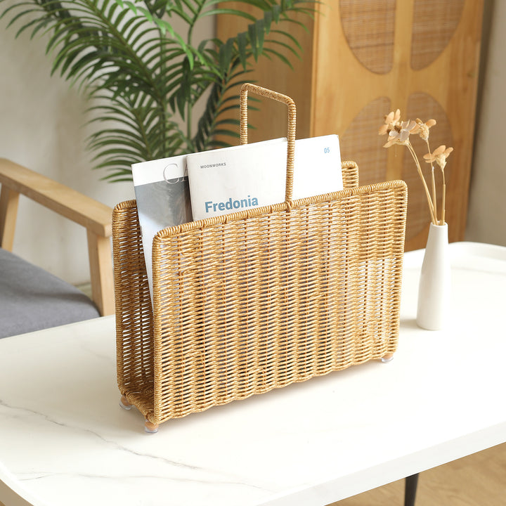 Unisex Handwoven Magazine Rack with Elegant Design Bowlift