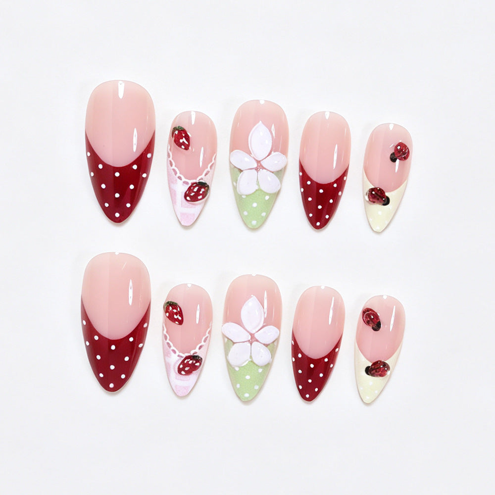 Creative Floral Themed Press-On Nail Art Kit Bowlift