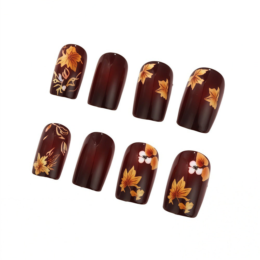 Artificial nails with floral autumn design Bowlift