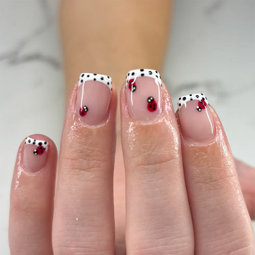 Artistic nail art with ladybug designs Bowlift