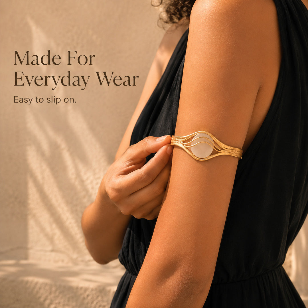Golden Hollow Open Bracelet for Women
