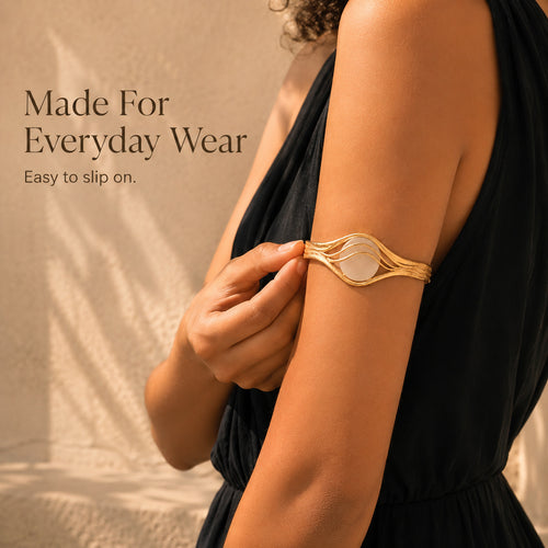 Golden Hollow Open Bracelet for Women