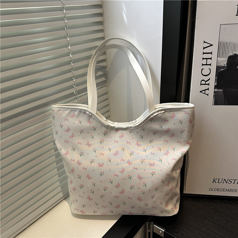 Floral Print Shopping Tote Bag Bowlift