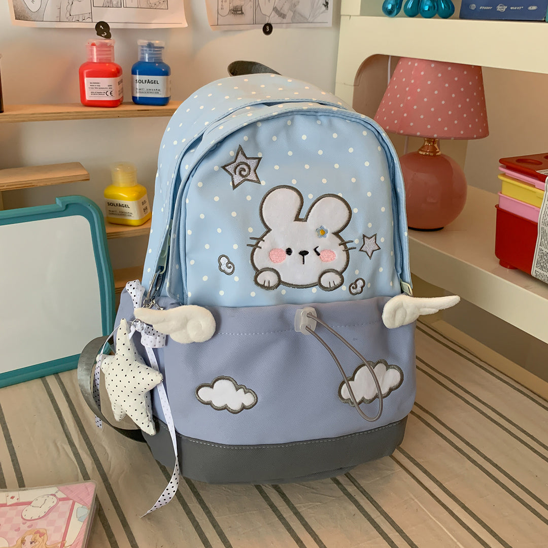 Fun Graphic Bunny-Themed Backpack