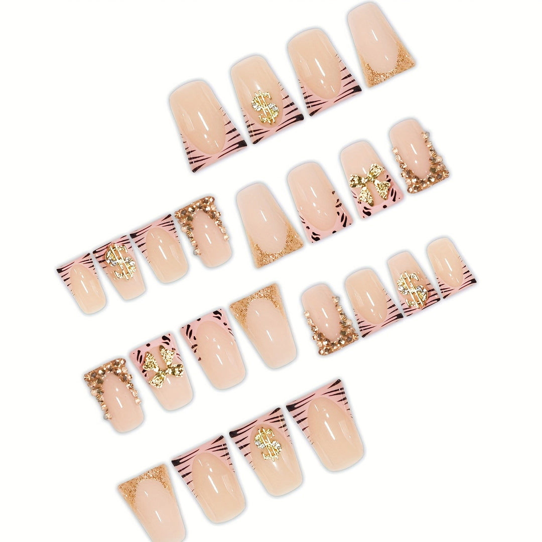 Luxurious 3D Bow-Embellished Press-On Nail Art Set Bowlift