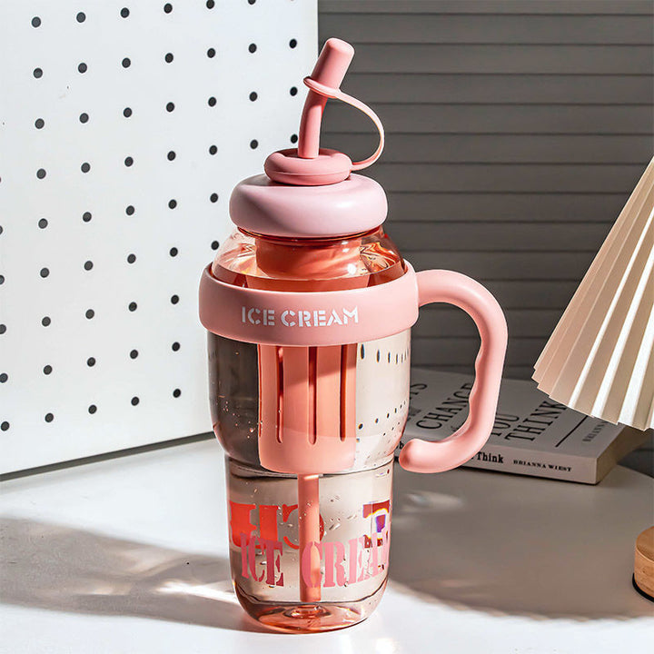 Ladies drinking container with practical straw Bowlift