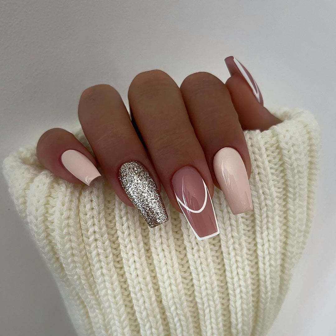Elegant Nail Extensions with Glamorous Accents Bowlift