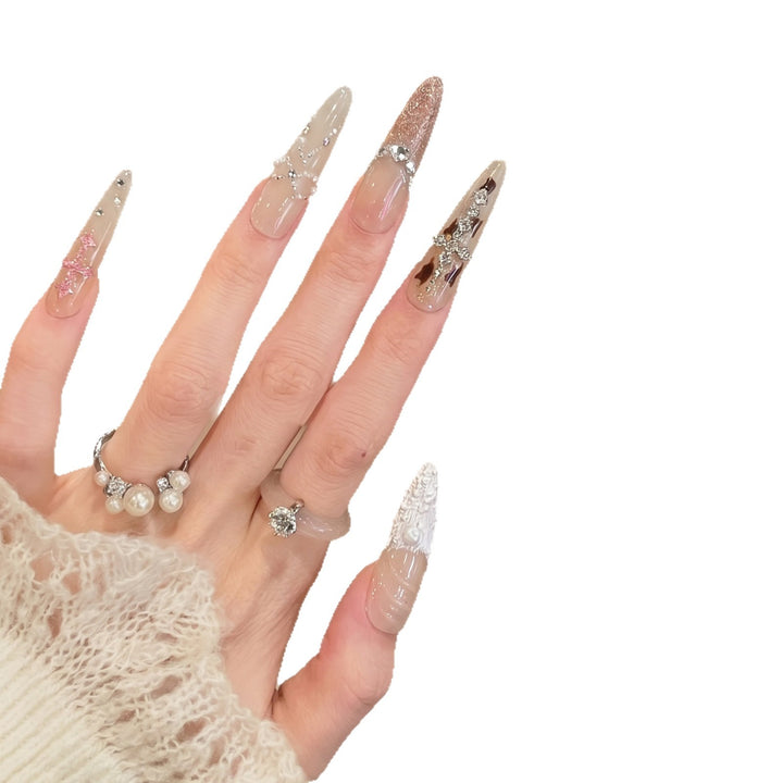 Glamorous Press-On Nail Art Kit with Innovative Design Elements Bowlift