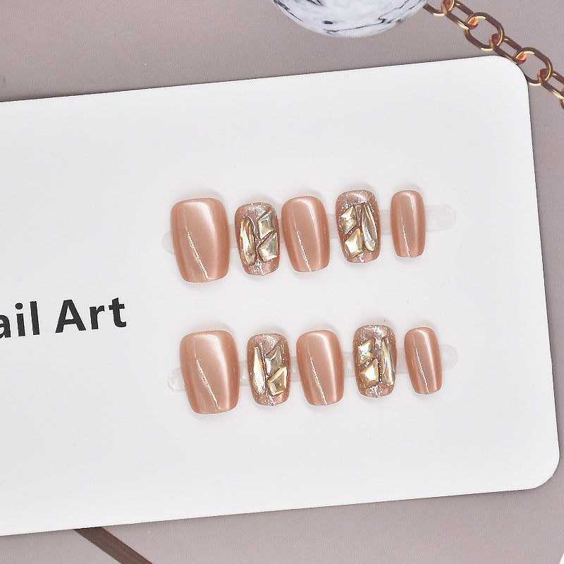 Glamorous Heart-Themed Press-On Nail Set Bowlift