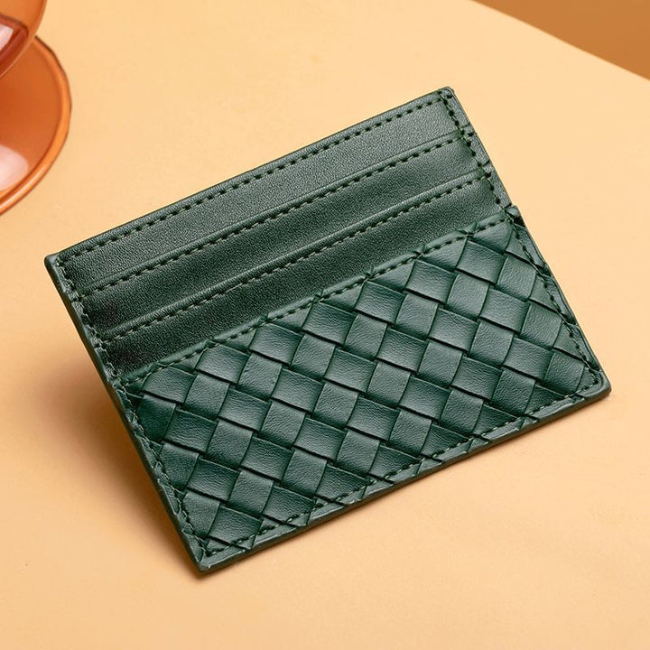 Premium Woven Leather Cardholder Bowlift