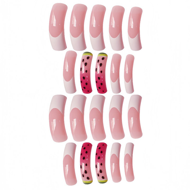 Watermelon-Inspired Press-On Nail Set Bowlift