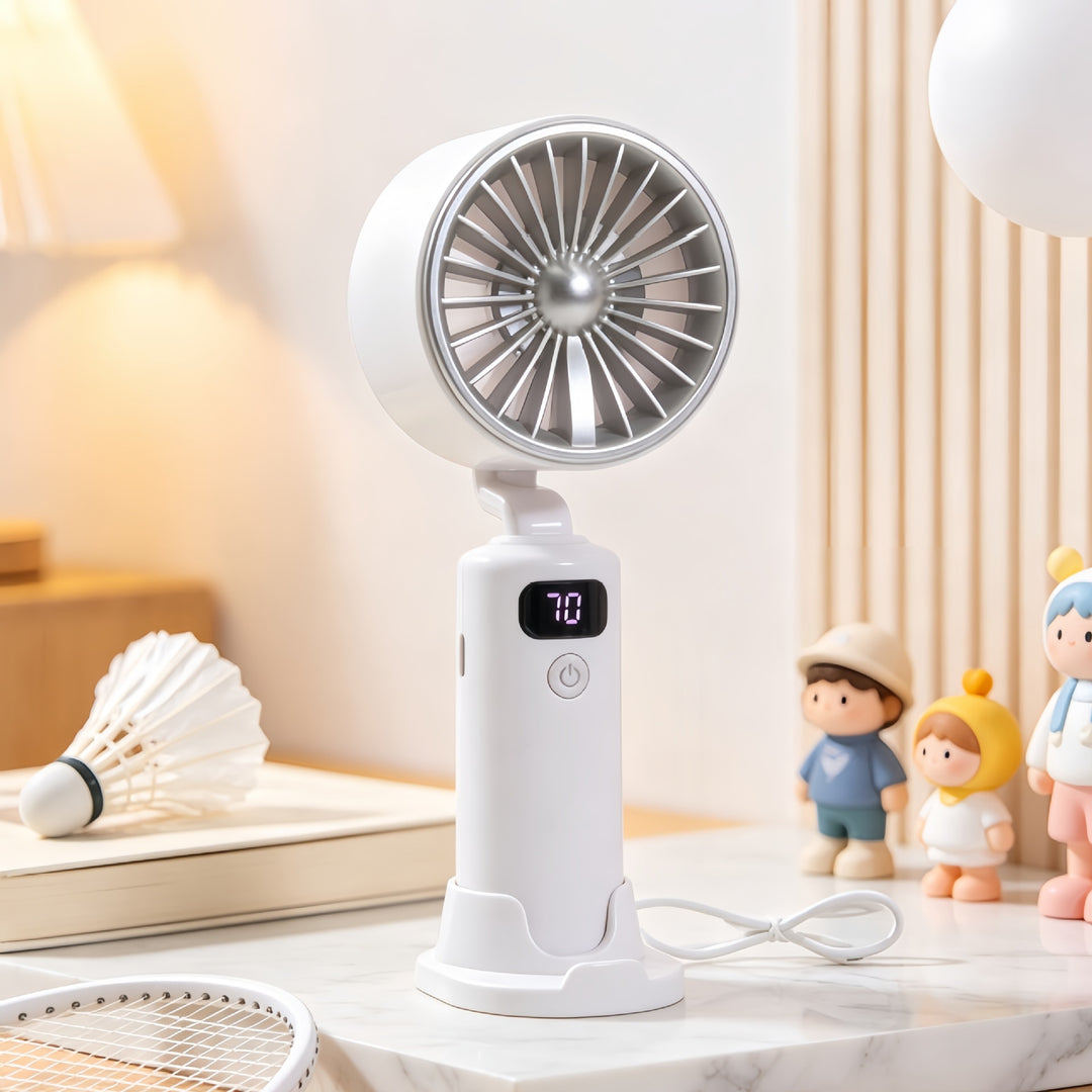 Women portable USB table fan with digital speed display Bowlift