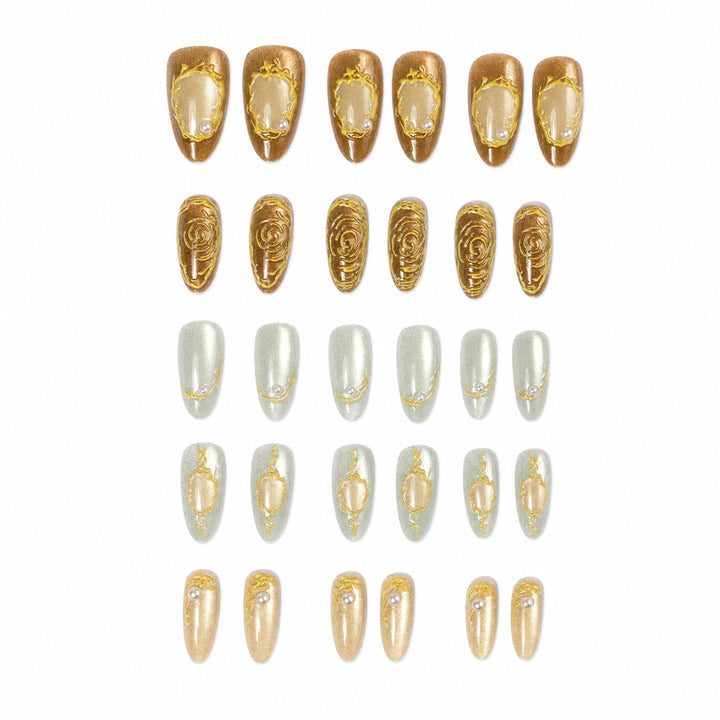 Premium artificial nails with elegant decorations Bowlift