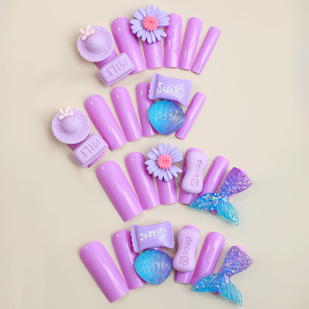 Decorative Nail Art Kit with Floral and Gem Accents Bowlift