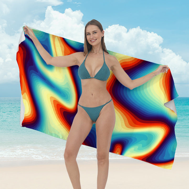 Beach towel with vibrant tropical plant motif Bowlift