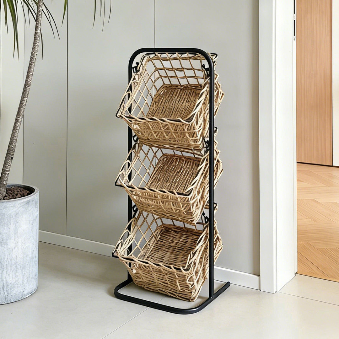 Wall system with three braided baskets Bowlift