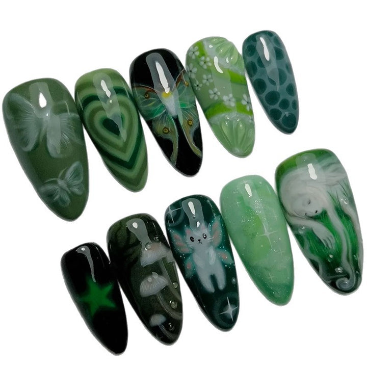 Artistic Cartoon-Themed Press-On Nail Art Set Bowlift
