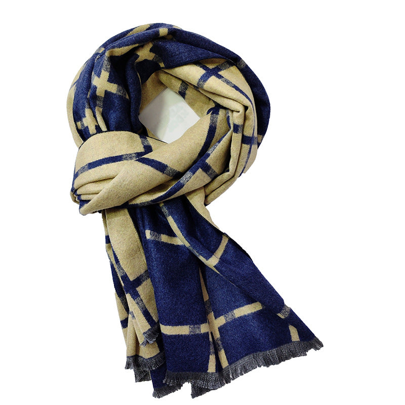 Ladies Elegant and Warm Scarf with Geometric Pattern Bowlift
