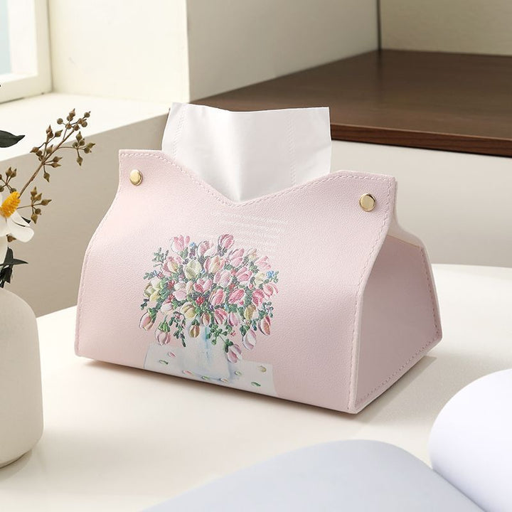 Decorative Floral Design Tissue Box Cover Bowlift