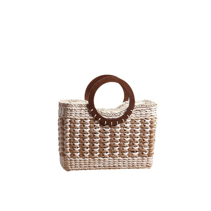 Handbag with Round Wooden Handle Bowlift