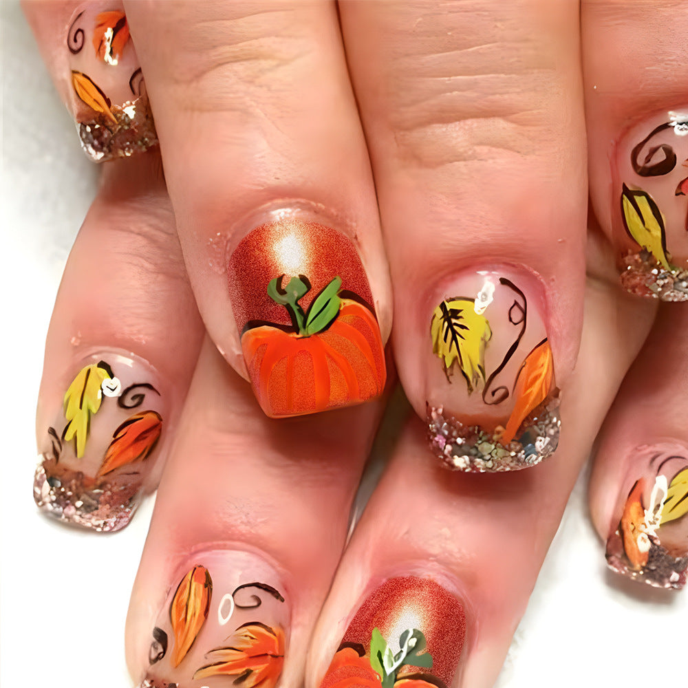 Autumn-Themed Gel Nail Art Set Bowlift