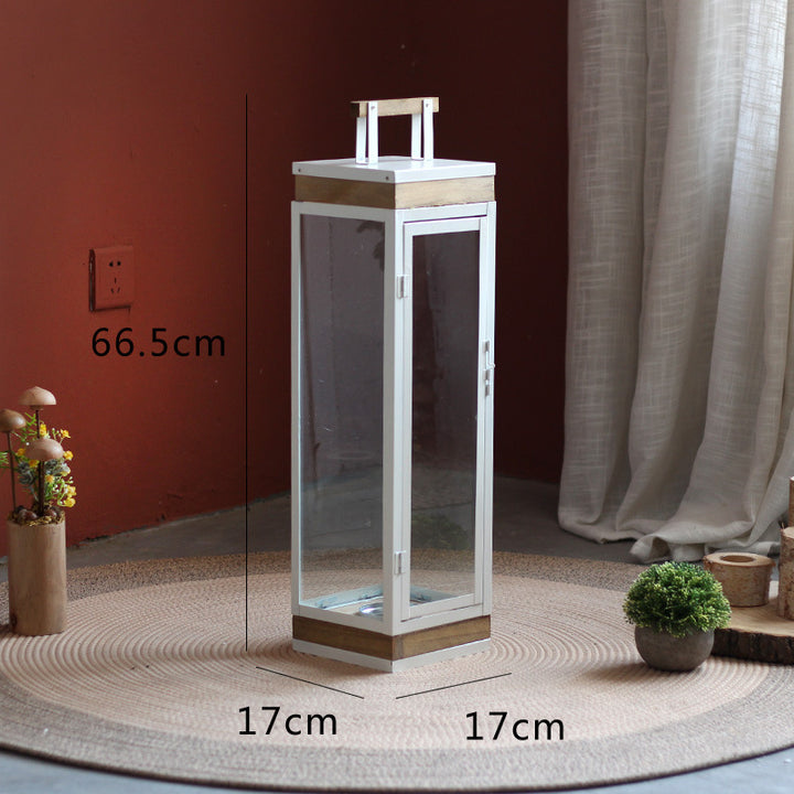 Decorative Lantern with Wooden Handle Bowlift