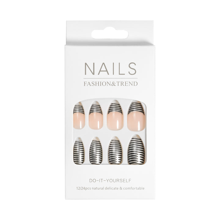 Artistic Graphic Press-On Nail Set Bowlift