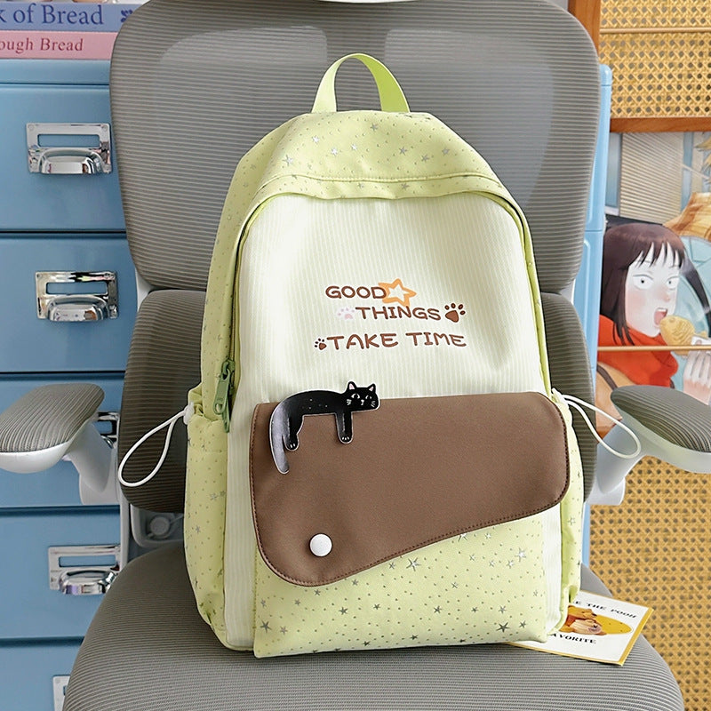 Whimsical Cat-Themed School Backpack