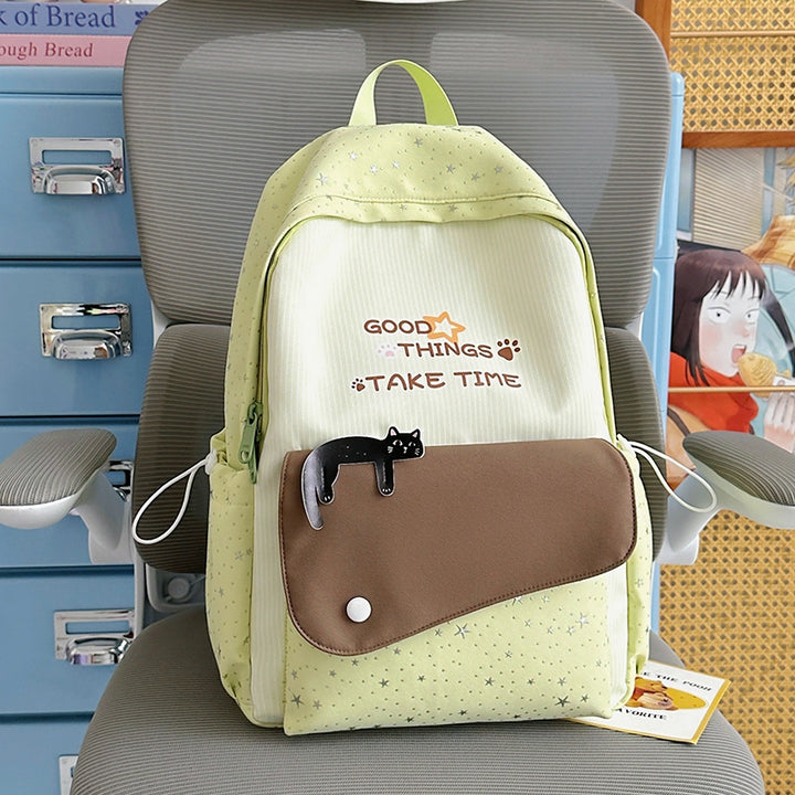 Whimsical Cat-Themed School Backpack