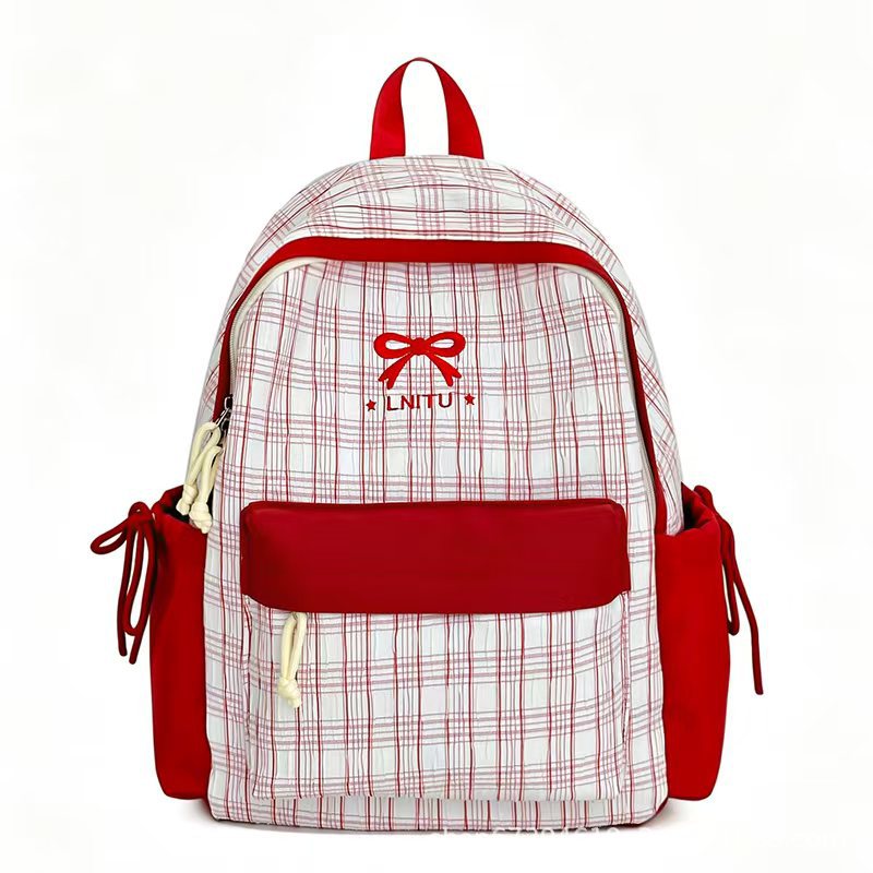Plaid Patterned Backpack Bowlift
