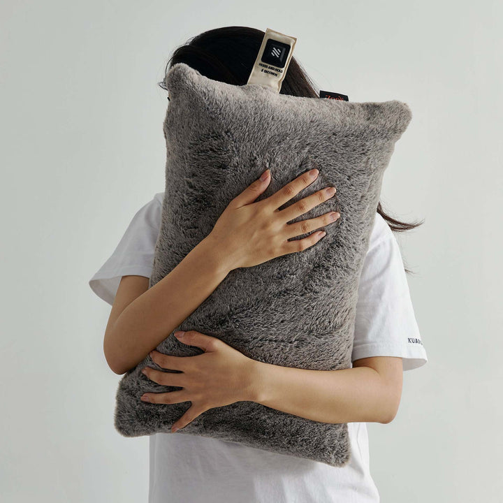 Women Cozy Plush Pillow with Integrated Handle Bowlift