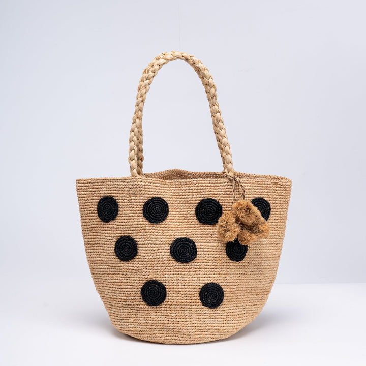 Handcrafted straw bag with eye-catching accents Bowlift