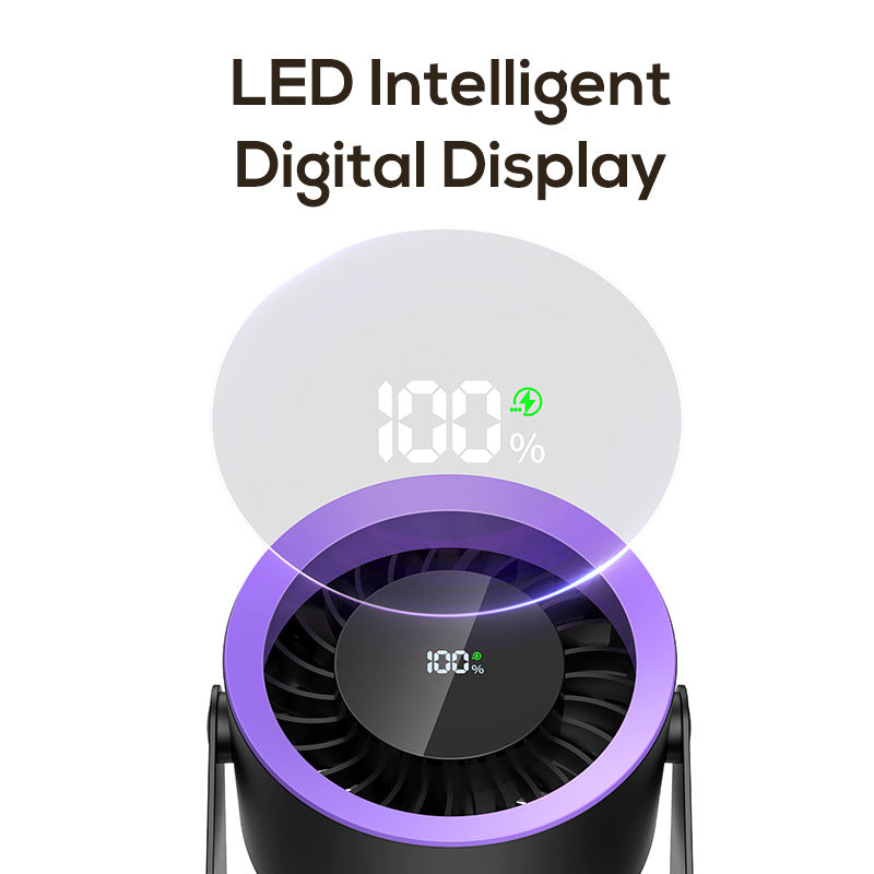 Unisex Portable Mini Table Fan with LED Display Bowlift