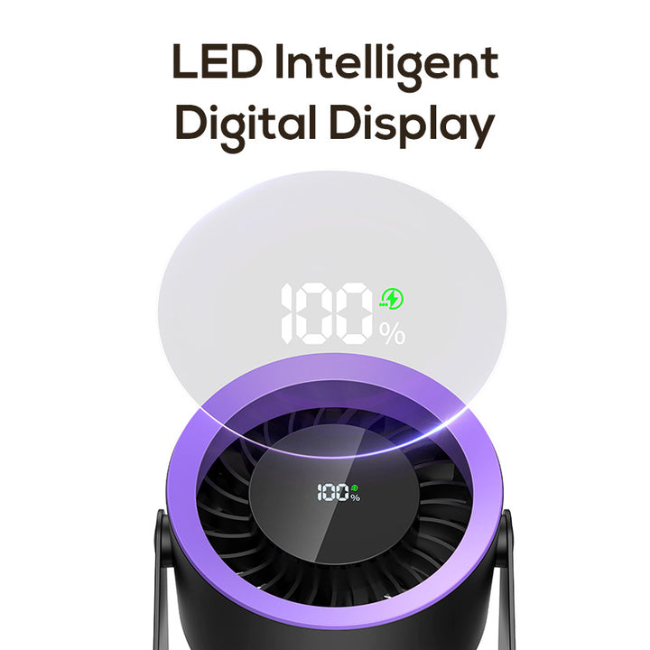 Unisex Portable Mini Table Fan with LED Display Bowlift
