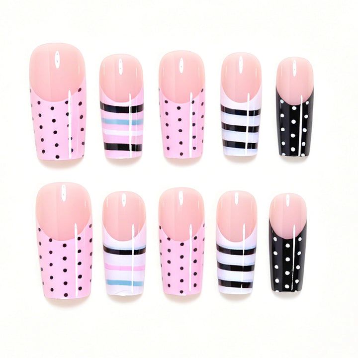 Decorative Long Press-On Nail Art Tips Bowlift
